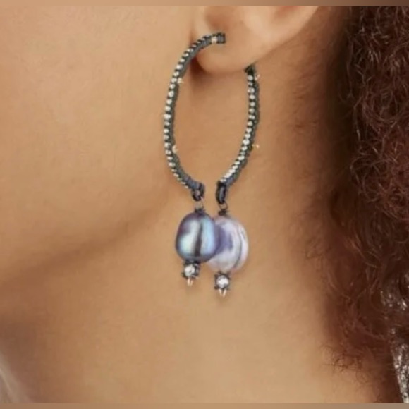 Alexis Bittar Pearl Crystal Front Back Earrings 199$